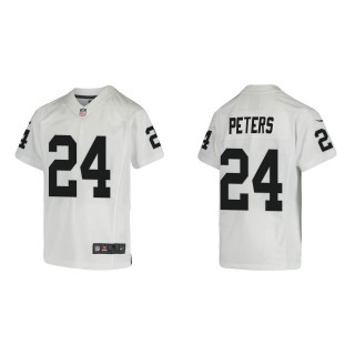 Youth Marcus Peters Raiders White Game Jersey