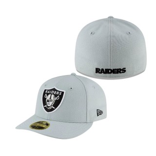 Men's Las Vegas Raiders Silver Omaha Low Profile 59FIFTY Fitted Team Hat