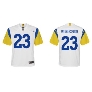Youth Ahkello Witherspoon Rams White Alternate Game Jersey