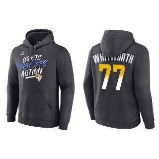 Men's Rams Andrew Whitworth Charcoal 2021 NFL Playoffs Lights Action Hoodie