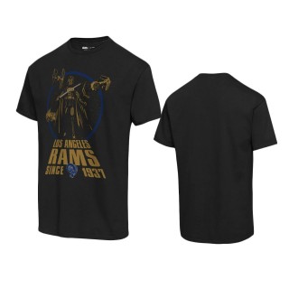Los Angeles Rams Black Disney Star Wars Empire Title Crawl T-Shirt