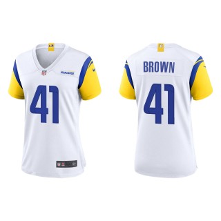 Women's Los Angeles Rams Malcolm Brown White Alternate Game Jersey