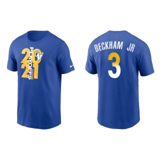 Men's Rams Odell Beckham Jr. Royal 2021 NFL Playoffs T-Shirt