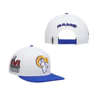Men's Los Angeles Rams Pro Standard White Royal 2Tone Snapback Hat