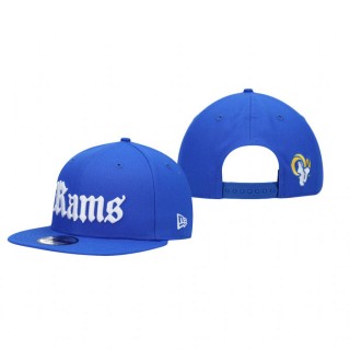 Los Angeles Rams Royal Gothic Script 9FIFTY Adjustable Snapback Hat