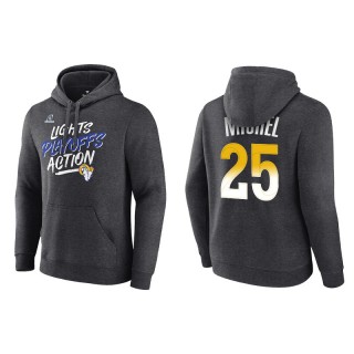 Men's Rams Sony Michel Charcoal 2021 NFL Playoffs Lights Action Hoodie