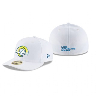Los Angeles Rams White Omaha Team Logo Low Profile 59FIFTY Hat