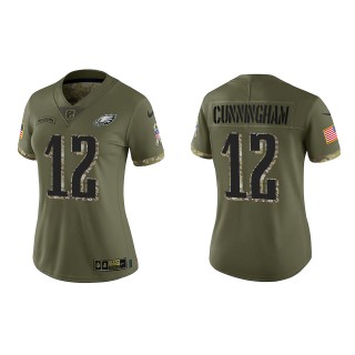 Randall Cunningham Women's Philadelphia Eagles Olive 2022 Salute To Service Limited Jersey