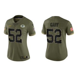Rashan Gary Women's Green Bay Packers Olive 2022 Salute To Service Limited Jersey