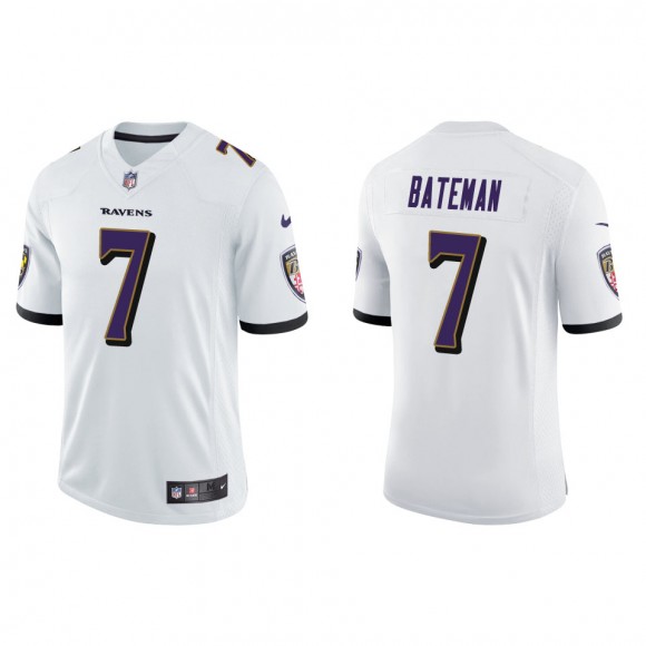 Men's Baltimore Ravens Rashod Bateman White Vapor Limited Jersey