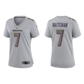Rashod Bateman Women's Baltimore Ravens Gray Atmosphere Fashion Game Jersey