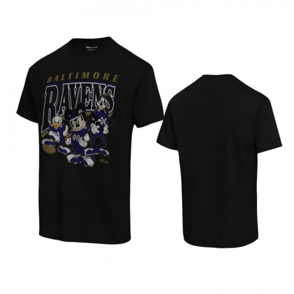 Baltimore Ravens Black Disney Mickey Huddle T-Shirt