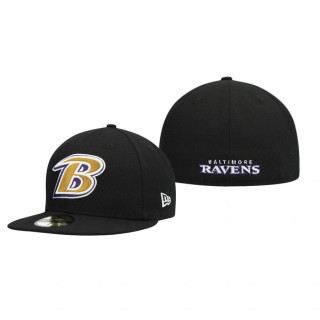 Baltimore Ravens Black Omaha Lettermark 59FIFTY Fitted Hat