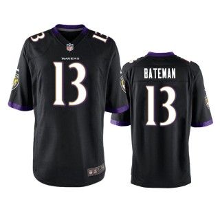 Baltimore Ravens Rashod Bateman Black 2021 NFL Draft Game Jersey