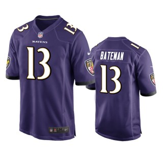 Baltimore Ravens Rashod Bateman Purple 2021 NFL Draft Game Jersey