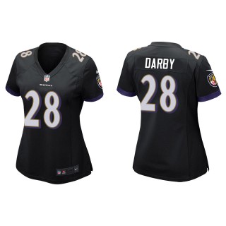 Women Ronald Darby Ravens Black Game Jersey