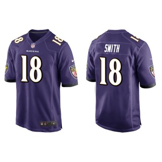 Men's Baltimore Ravens Roquan Smith Purple Game Jersey