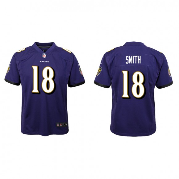 Youth Baltimore Ravens Roquan Smith Purple Game Jersey