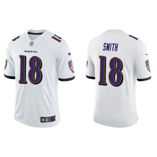 Men's Baltimore Ravens Roquan Smith White Vapor Limited Jersey