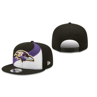 Baltimore Ravens White Black Wave Snapback Hat