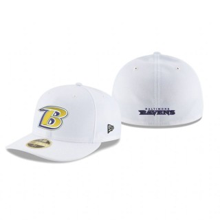 Baltimore Ravens White Omaha Alternate Logo Low Profile 59FIFTY Hat