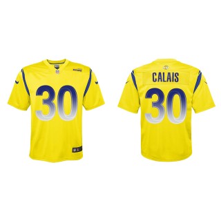 Raymond Calais Youth Los Angeles Rams Gold Inverted Game Jersey