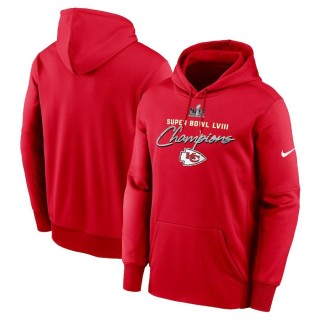 Chiefs Red Super Bowl LVIII Champions Classic Therma Performance Pullover Hoodie