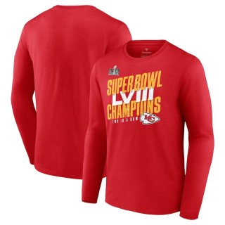 Chiefs Red Super Bowl LVIII Champions Iconic Victory Long Sleeve T-Shirt