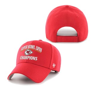 Chiefs Red Super Bowl LVIII Champions MVP Adjustable Hat