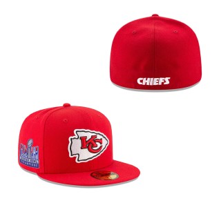 Chiefs Red Super Bowl LVIII Champions Side Patch 59FIFTY Fitted Hat