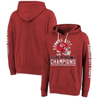 Chiefs Red Super Bowl LVIII Champions Tri-Blend Pullover Hoodie