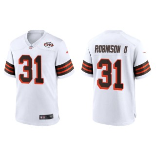 Men's Cleveland Browns Reggie Robinson II White 1946 Collection Game Jersey
