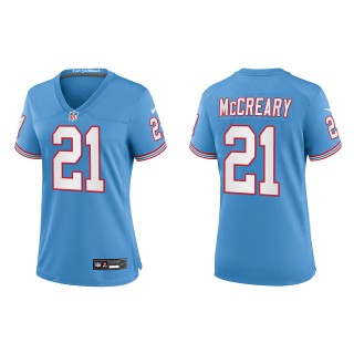 Roger McCreary Women Tennessee Titans Light Blue Oilers Throwback Alternate Game Jersey