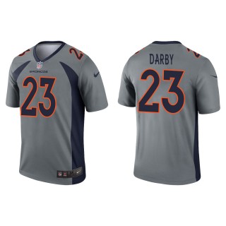 Men's Denver Broncos Ronald Darby Gray Inverted Legend Jersey