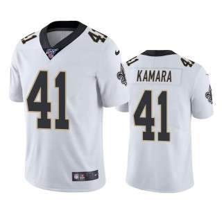 New Orleans Saints Alvin Kamara White 100th Season Vapor Limited Jersey