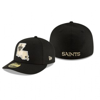 New Orleans Saints Black Omaha Alternate Logo Low Profile 59FIFTY Hat