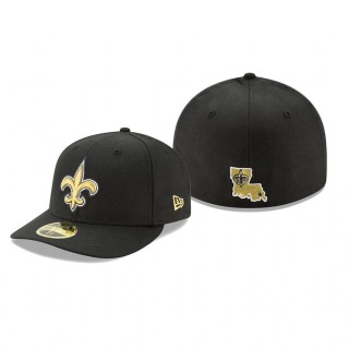 New Orleans Saints Black Omaha Low Profile 59FIFTY Structured Hat