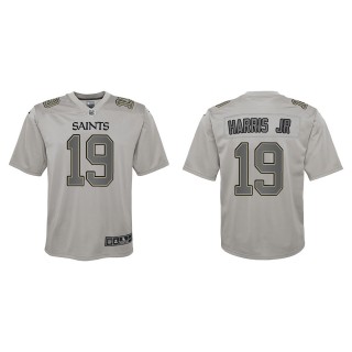 Youth New Orleans Saints Chris Harris Jr Gray Atmosphere Fashion Game Jersey