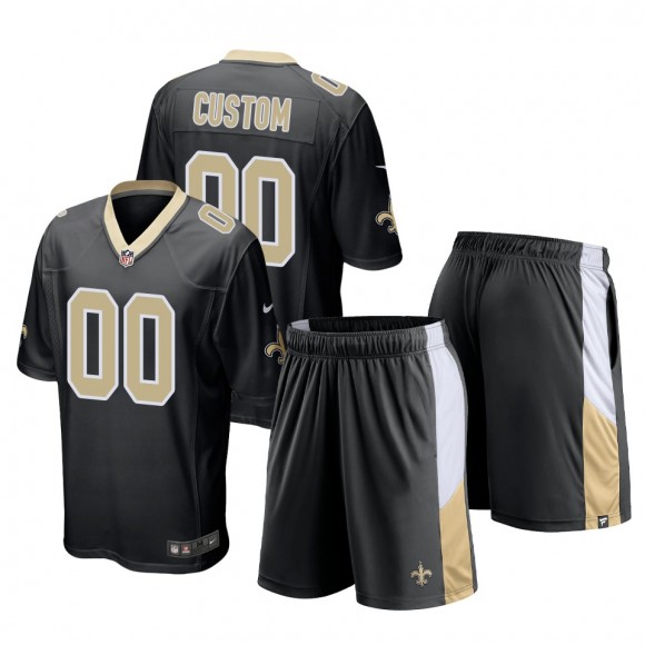 New Orleans Saints Custom Black Game Shorts Jersey