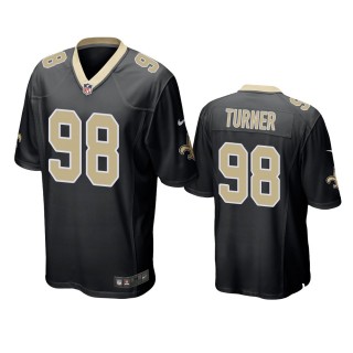 New Orleans Saints Payton Turner Black 2021 NFL Draft Game Jersey
