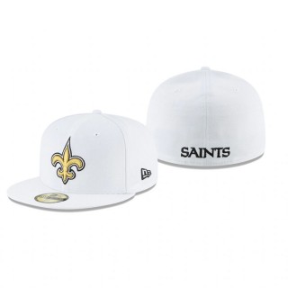 New Orleans Saints White Omaha 59FIFTY Fitted Hat