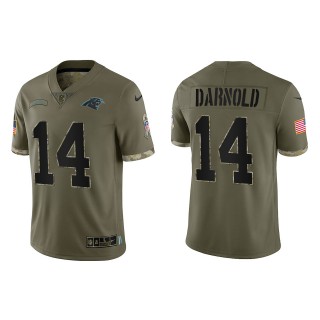 Sam Darnold Carolina Panthers Olive 2022 Salute To Service Limited Jersey