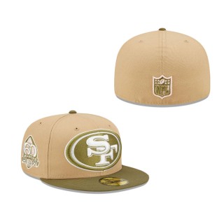 San Francisco 49ers 60th Season Saguaro Tan Olive 59FIFTY Fitted Hat