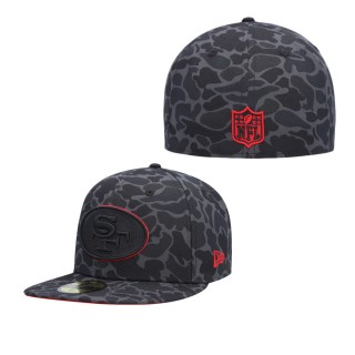 Men's San Francisco 49ers Black Amoeba Camo 59FIFTY Fitted Hat