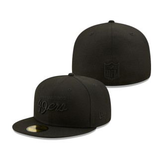 San Francisco 49ers Black on Black Alternate Logo 59FIFTY Fitted Hat