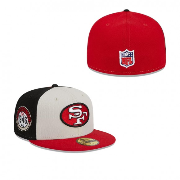 San Francisco 49ers Cream Scarlet 2023 Sideline Historic 59FIFTY Fitted Hat