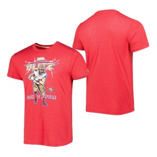 Men's San Francisco 49ers George Kittle Homage Heathered Scarlet NFL Blitz Player Tri-Blend T-Shirt