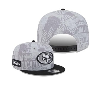 San Francisco 49ers Gray Black 2023 Inspire Change 9FIFTY Snapback Hat