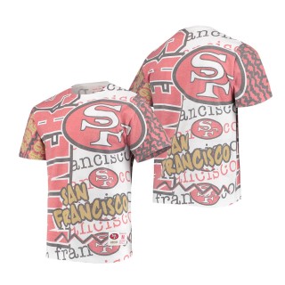 Men's San Francisco 49ers Mitchell & Ness White Jumbotron 2.0 Sublimated T-Shirt