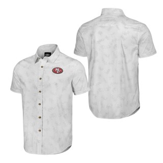 San Francisco 49ers NFL x Darius Rucker Collection White Woven Short Sleeve Button Up Shirt